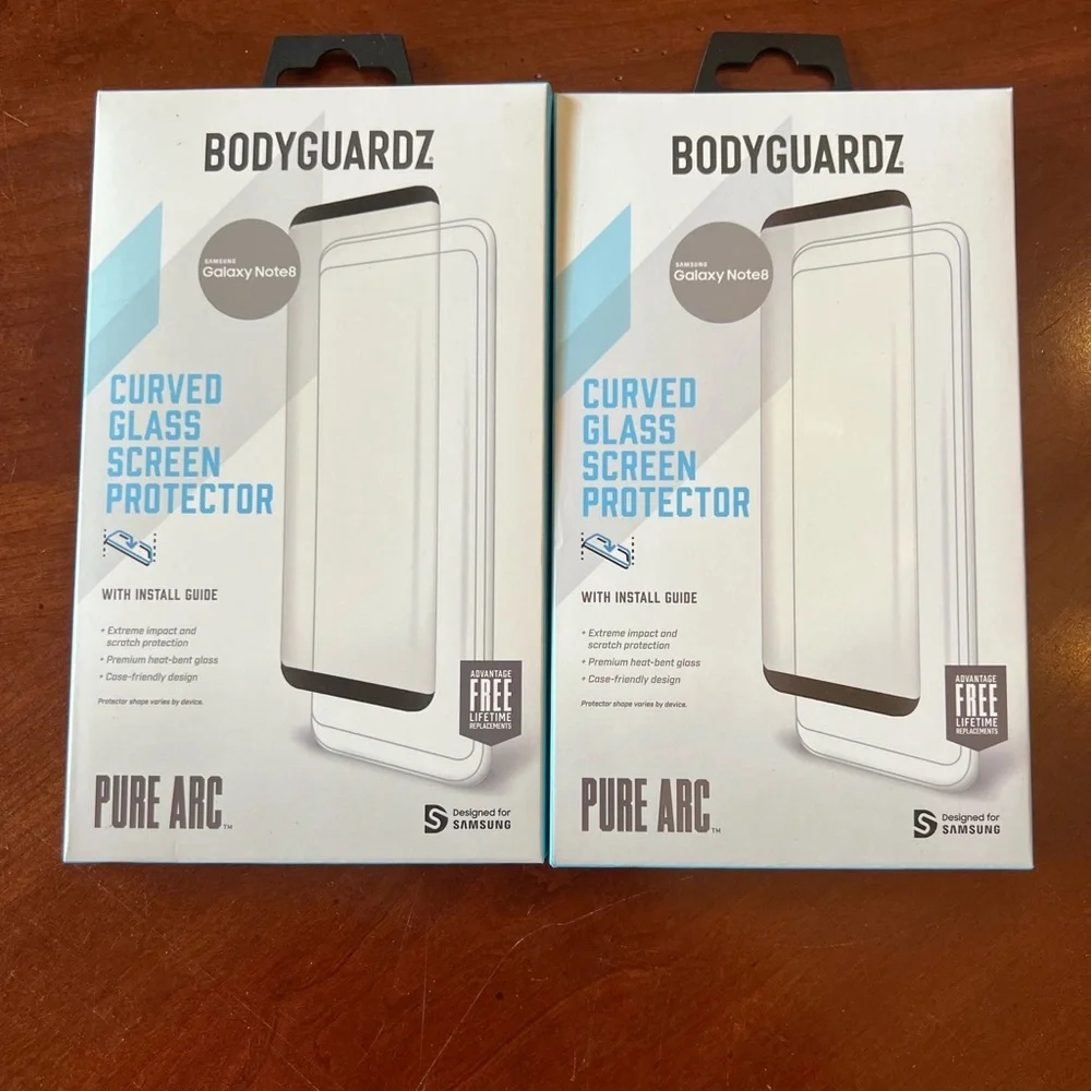 Bodyguardz Pure Arc Galaxy Note 8 Screen Protector 2 protectors New
